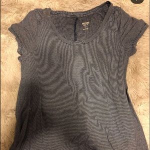 Navy blue and white striped t-shirt